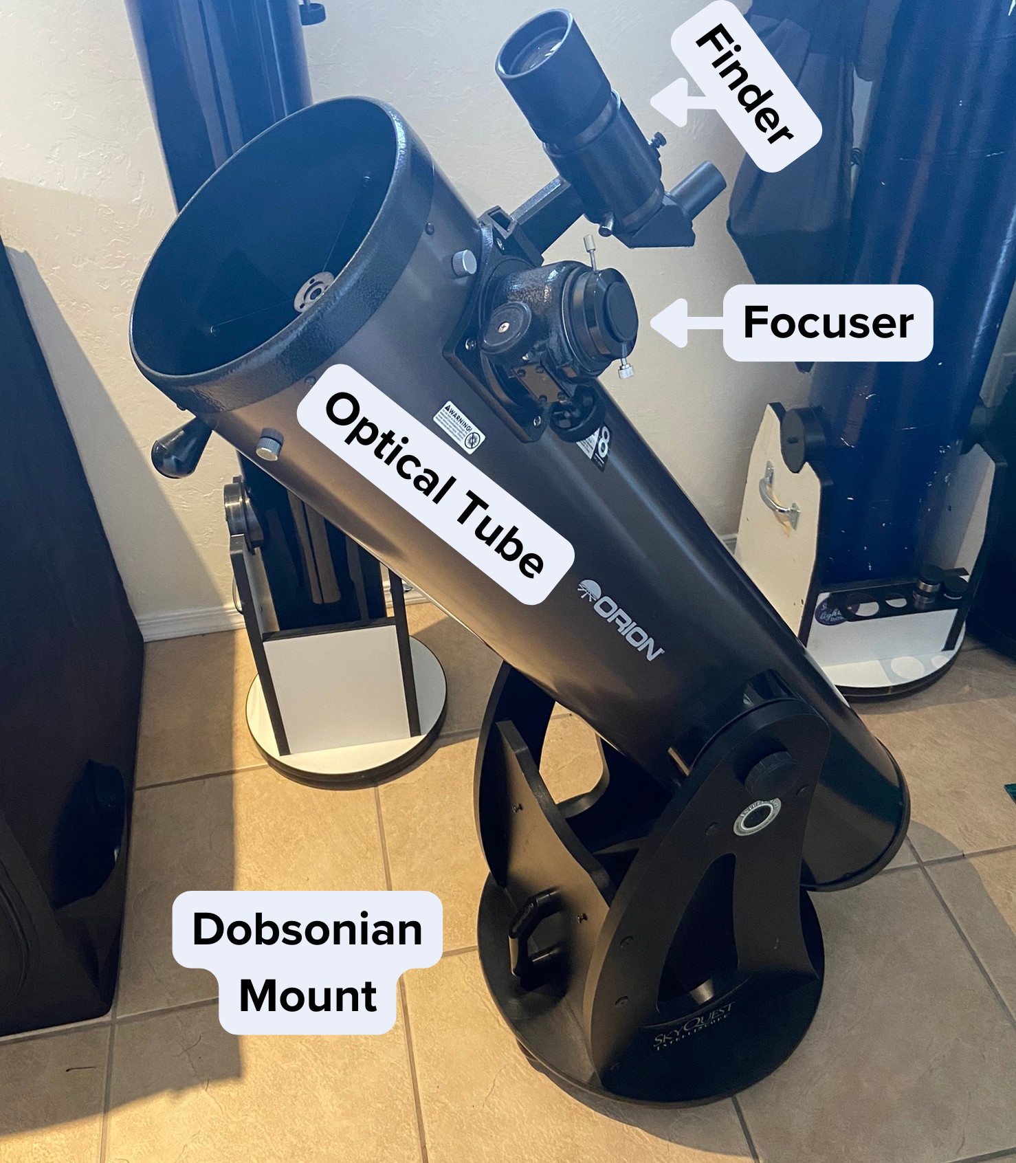 Orion Skyquest XT8 with a RACI finderscope