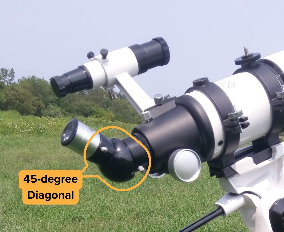 Refractor with 45 degree diagonal added for daytime usage