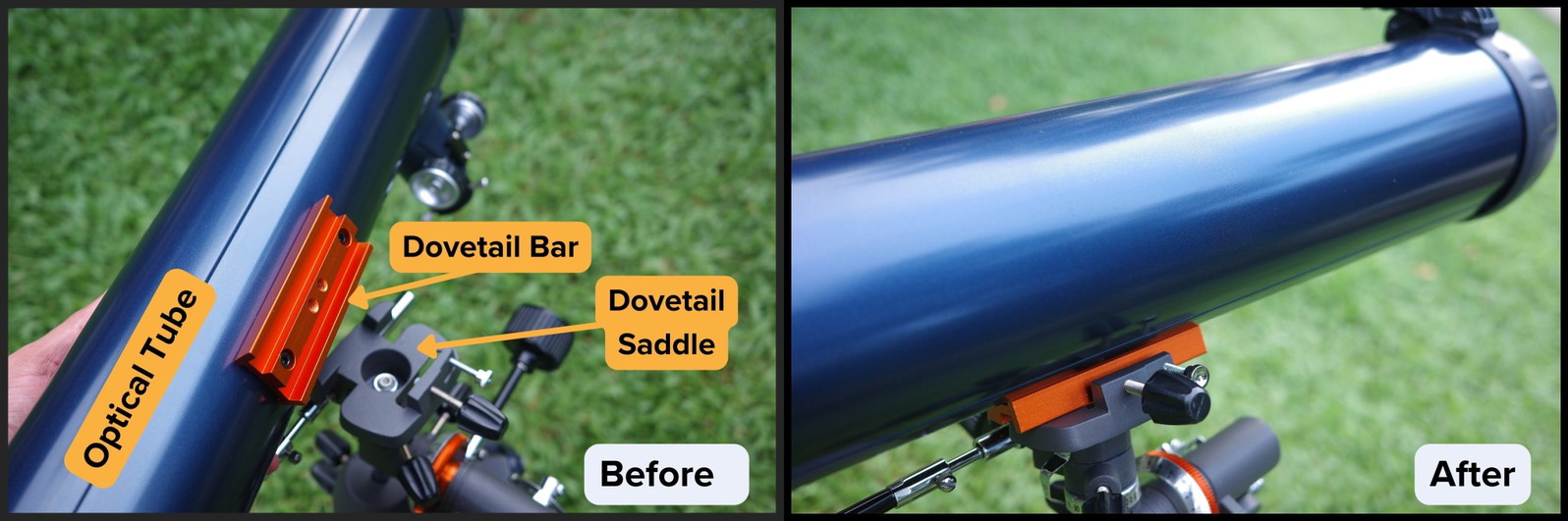 Dovetail attachment of the scope