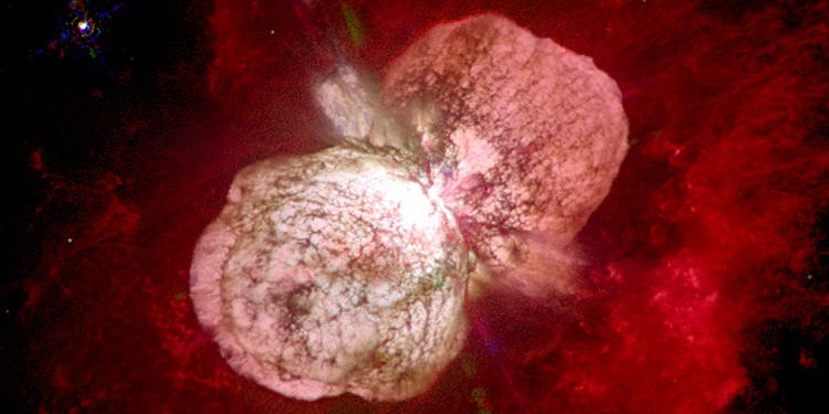 Hubble image of Eta Carinae clearly shows the huge bubbles of material that were blown off during the Great Eruption.