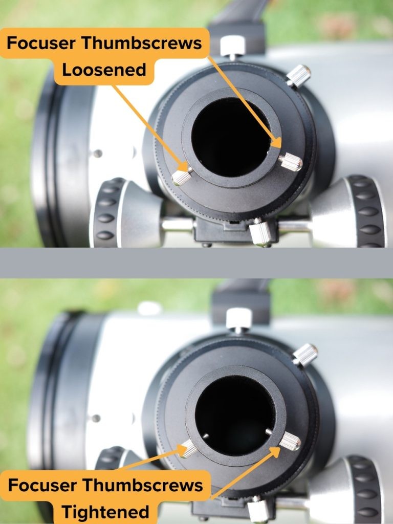 A telescope using a compression ring mechanism focuser