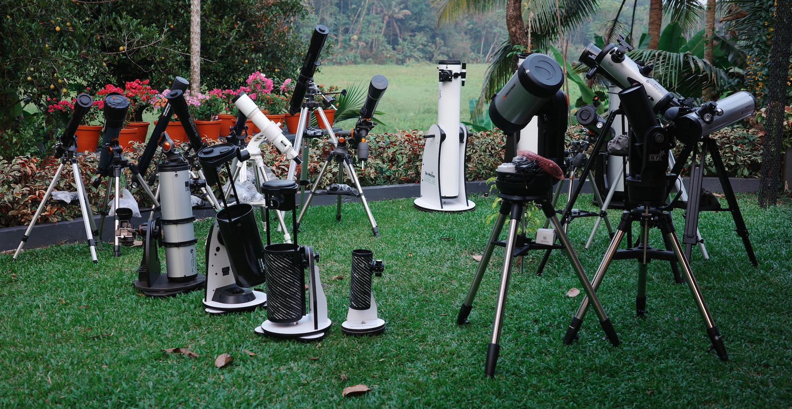 Most of the telescopes from our collection placed together. 