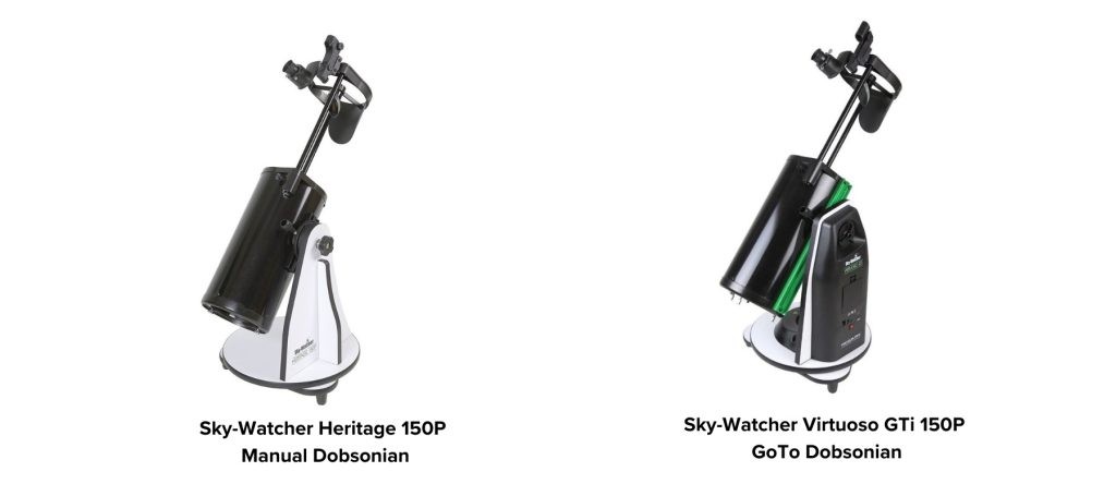 Manual and GoTo tabletop dobsonian examples