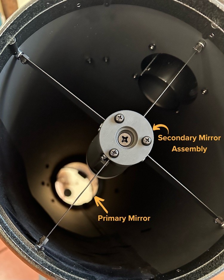 Primary mirror and secondary mirror assembly of AD8 marked