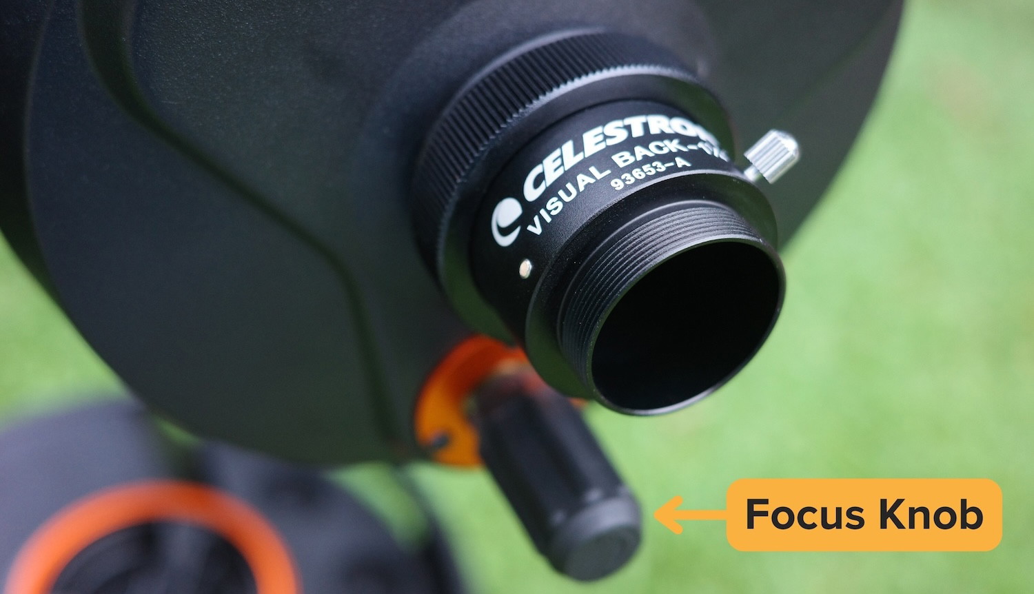 focuser knob and the visual back in the Evolution 6's C6 optical tube