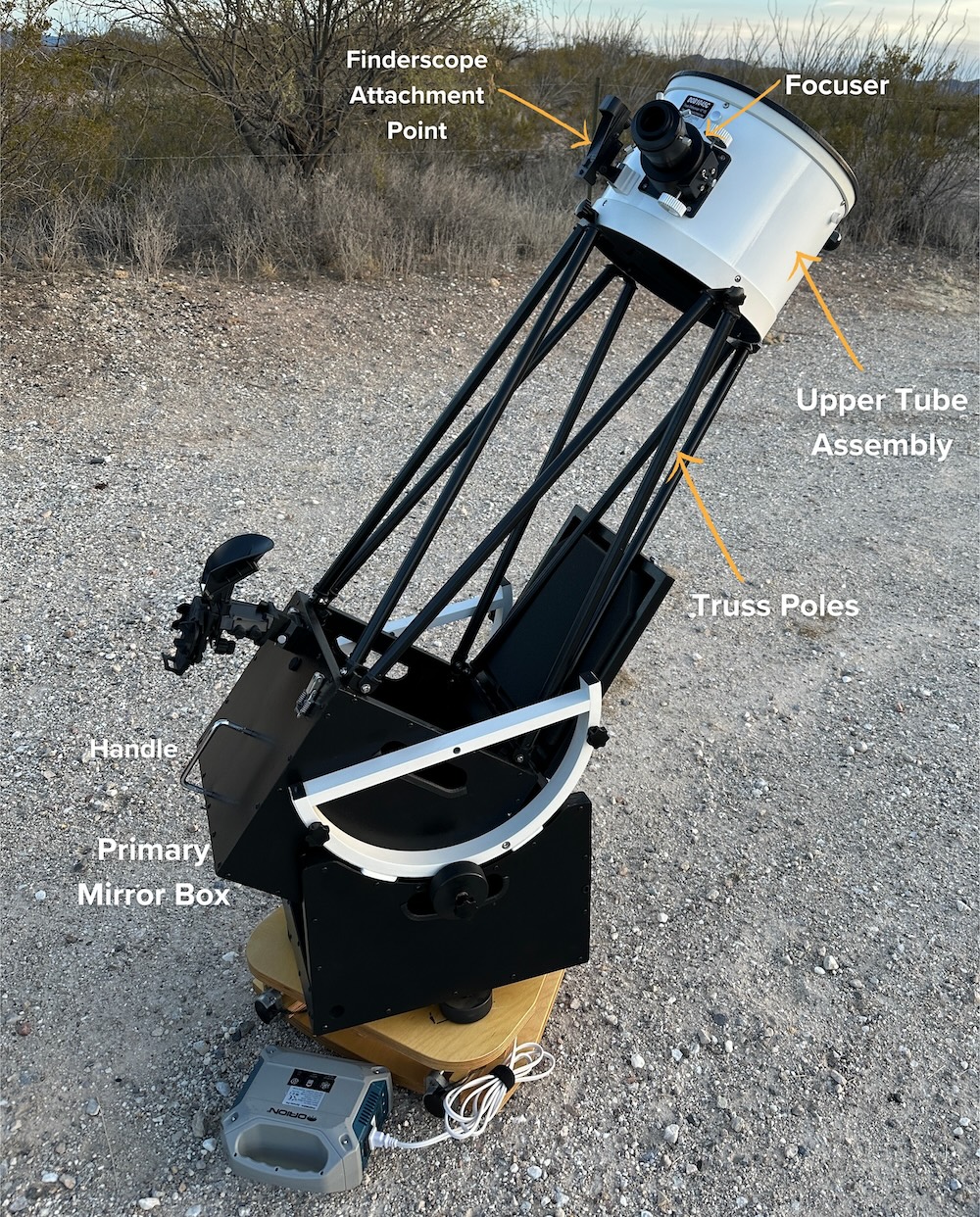 ES 10" Hybrid on testing field with all parts labeled