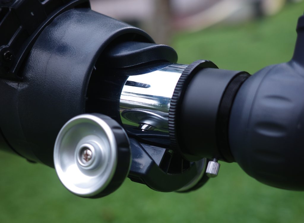 1.25″ rack and pinion focuser with diagonal attached