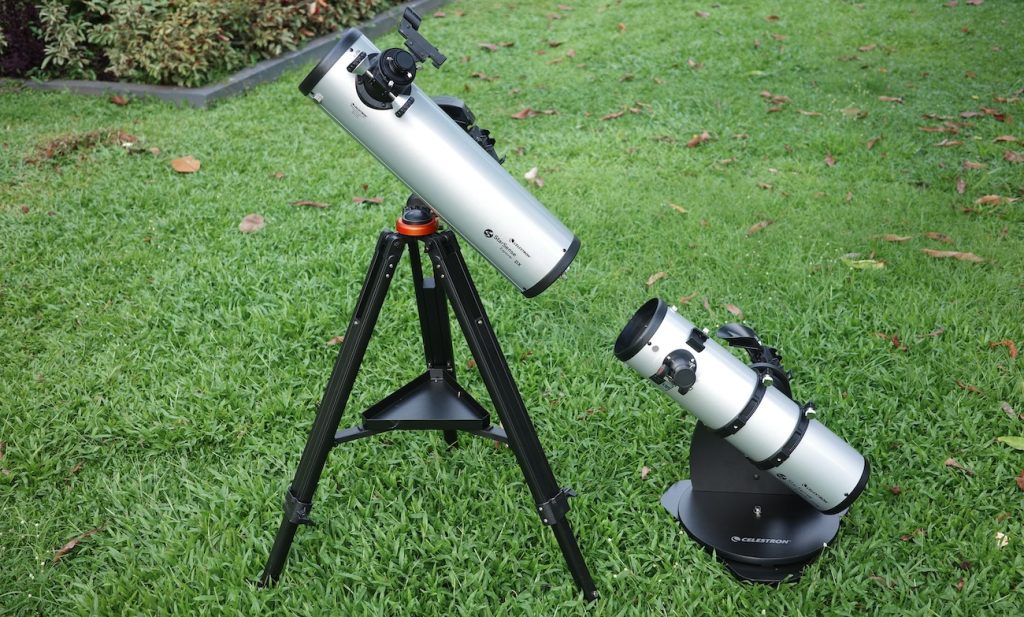 Celestron StarSense Explorer DX 130AZ and 130mm tabletop dobsonian together