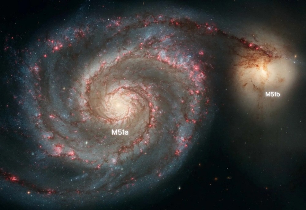 Messier 51 Galaxy and its Satellite Galaxy, M51b