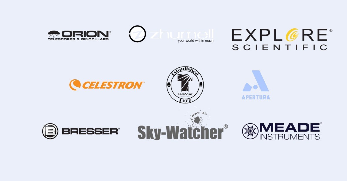Main telescope brands logos