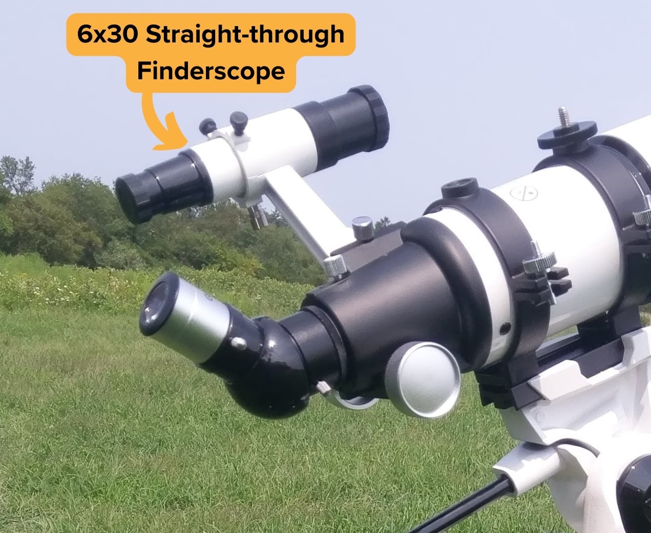 6X30 straight-through finderscope that is included with our Ed Anderson's 80 mm refractor.