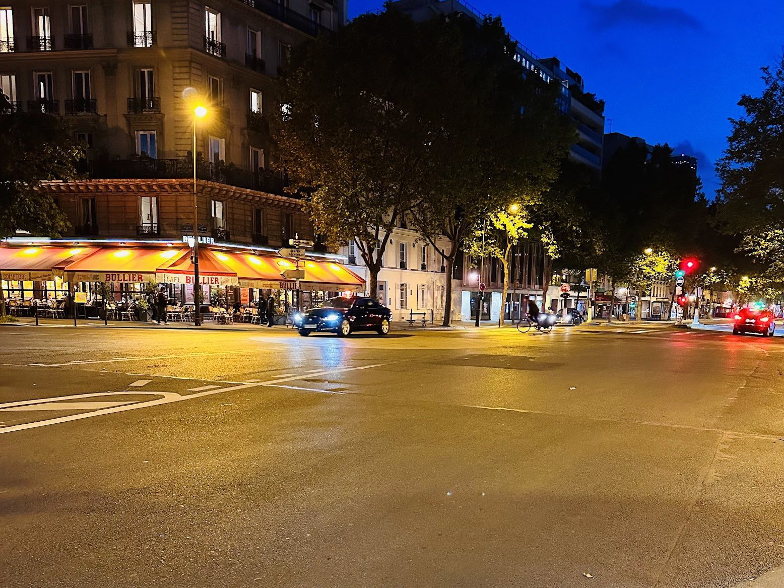 A street in paris for demonstrating ground light pollution