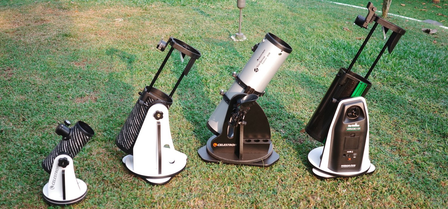 A few tabletop dobsonians placed together. Image by TelescopicWatch